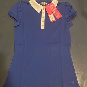 Lilly Pulitzer Blue Button Down Shirt with White Collar